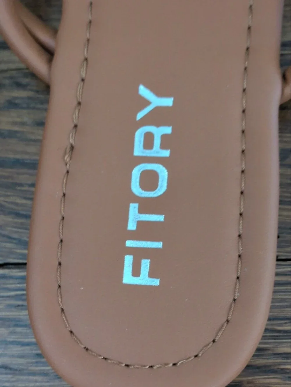 FitTory Tan Multi-Strap Square Slide Sandals